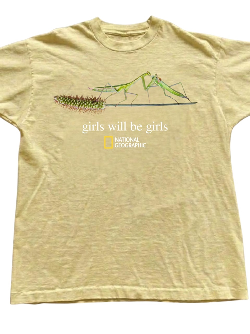 National Geographic Girls Will Be Girls Pale Yellow Graphic T-Shirt